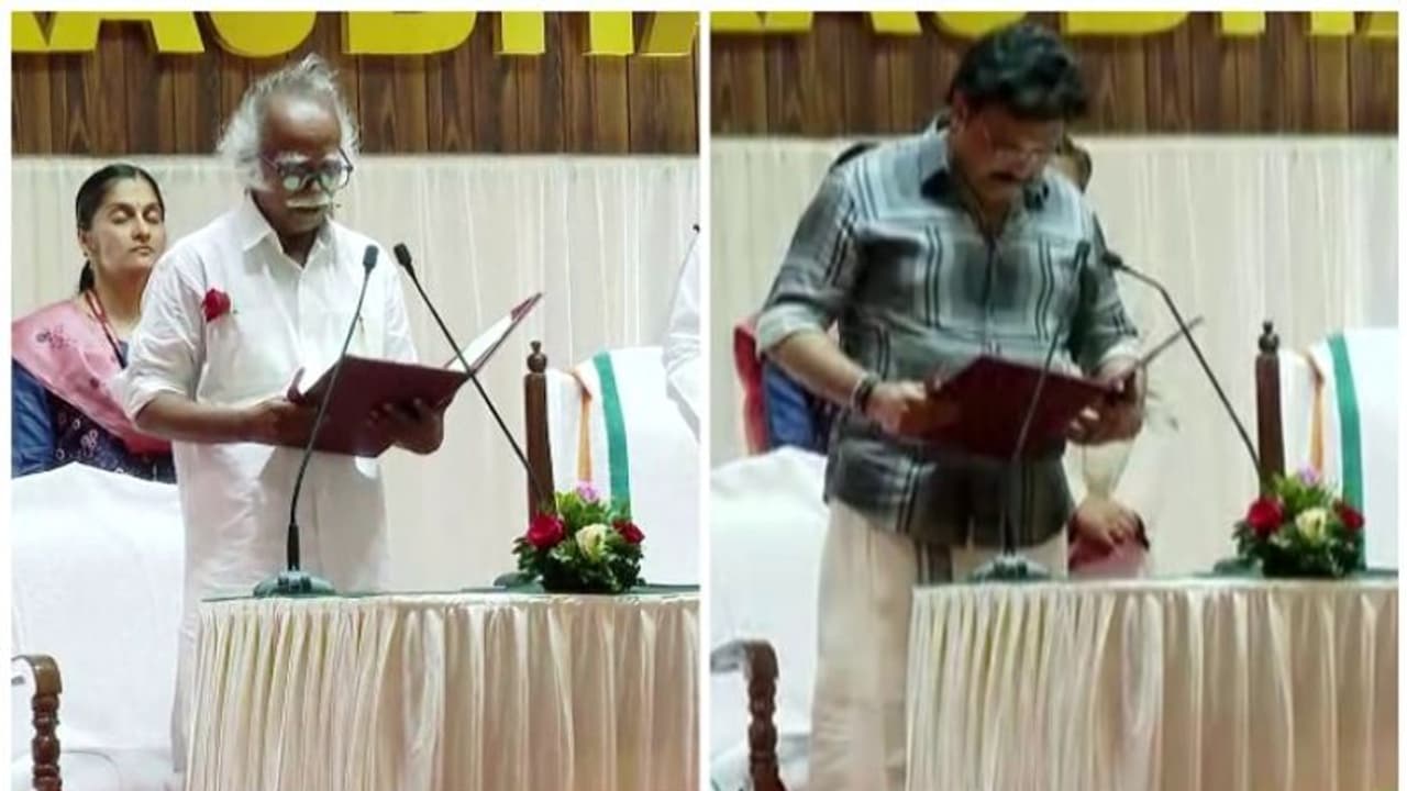 പുതിയ മന്ത്രിമാർ: രാമചന്ദ്രൻ കടന്നപ്പള്ളിയും കെ ബി ഗണേഷ്കുമാറും മന്ത്രിമാരായി സത്യപ്രതിജ്ഞ ചെയ്തു പുതിയ മന്ത്രിമാർ: രാമചന്ദ്രൻ കടന്നപ്പള്ളിയും കെ ബി ഗണേഷ്കുമാറും മന്ത്രിമാരായി സത്യപ്രതിജ്ഞ ചെയ്തു