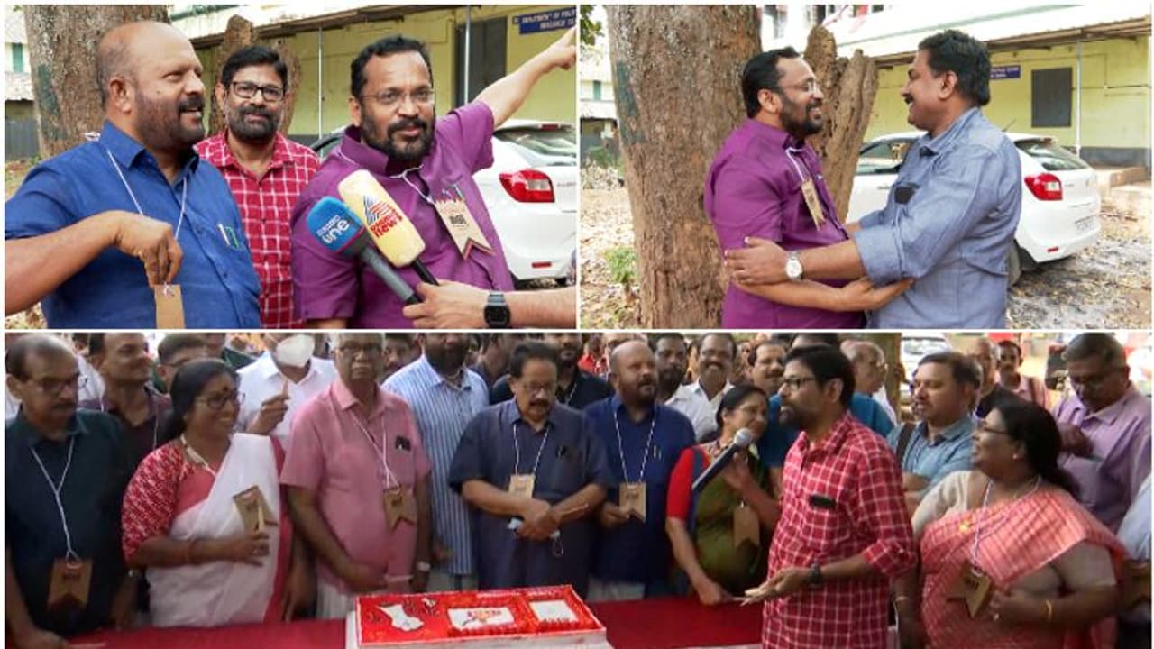 'ഓർമച്ചോപ്പ്'; സമരസഖാക്കളുടെ ഒത്തുചേരൽ, കേരളവര്മയിലെ ഓര്മകളുടെ വരാന്തയില് മന്ത്രിയും മുൻ മന്ത്രിമാരും... 'ഓർമച്ചോപ്പ്'; സമരസഖാക്കളുടെ ഒത്തുചേരൽ, കേരളവര്മയിലെ ഓര്മകളുടെ വരാന്തയില് മന്ത്രിയും മുൻ മന്ത്രിമാരും...