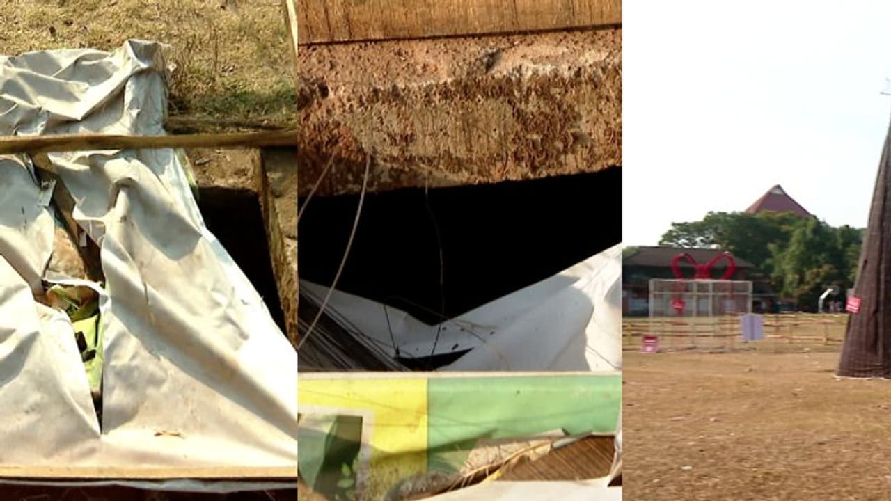 തകർന്ന നടപ്പാതയിൽ ഫ്ലക്സ് ബോർഡുകൊണ്ട് ട്രാപ്പ്! മാനാഞ്ചിറയിലെത്തുന്നവർ കുഴിയിൽ വീഴാതെ സൂക്ഷിക്കുക തകർന്ന നടപ്പാതയിൽ ഫ്ലക്സ് ബോർഡുകൊണ്ട് ട്രാപ്പ്! മാനാഞ്ചിറയിലെത്തുന്നവർ കുഴിയിൽ വീഴാതെ സൂക്ഷിക്കുക