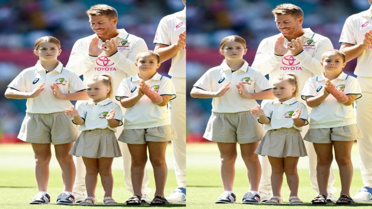 கடைசி டெஸ்ட் போட்டி – 2 மகள்களுடன் தேசிய கீதம் பாட வந்த டேவிட் வார்னர்! கடைசி டெஸ்ட் போட்டி – 2 மகள்களுடன் தேசிய கீதம் பாட வந்த டேவிட் வார்னர்!