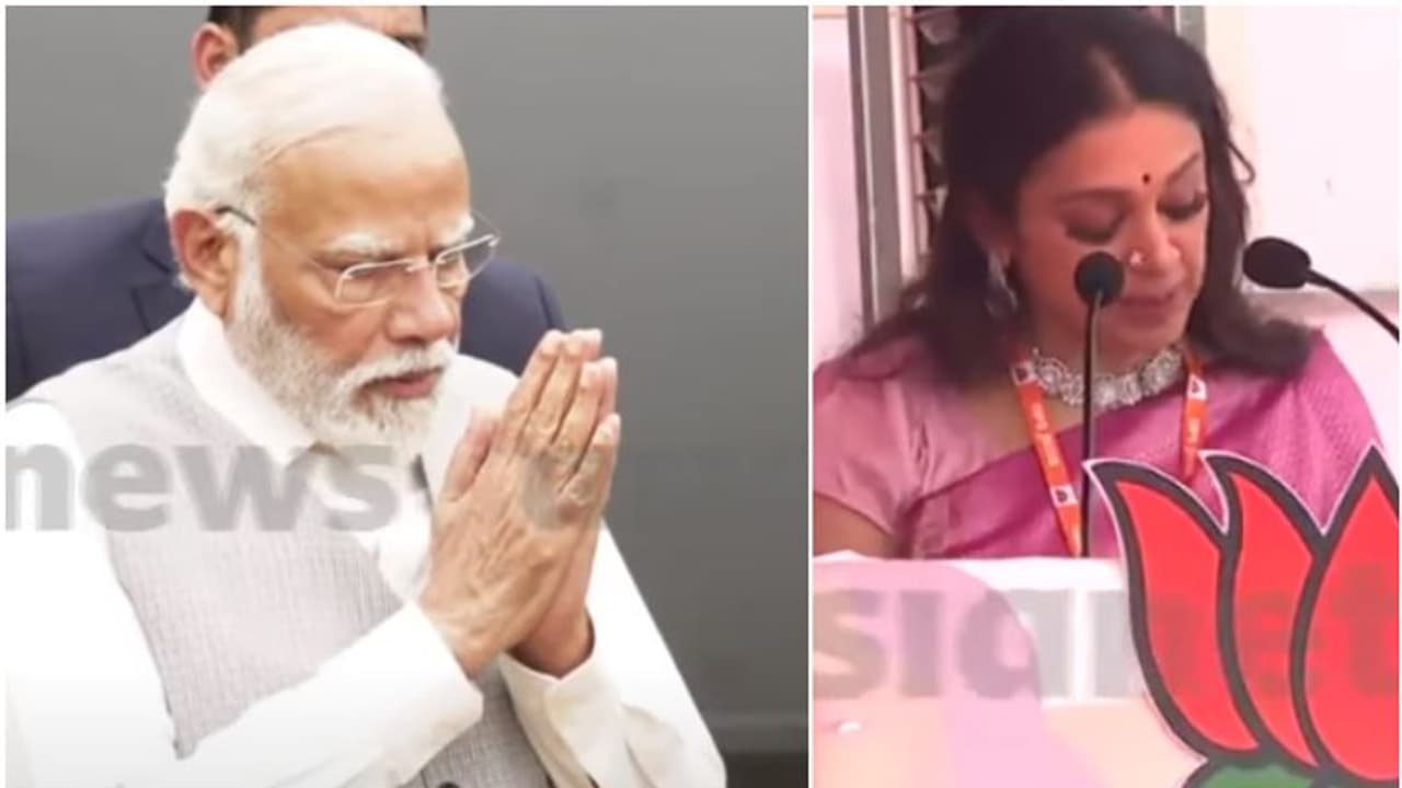 മോദി കേരളത്തിൽ, തൃശൂരിൽ ഒന്നര കിലോമീറ്റർ റോഡ് ഷോ; 'സ്ത്രീ ശക്തി മോദിക്കൊപ്പം' വേദിയിൽ ശോഭനയടക്കമുള്ളവർ