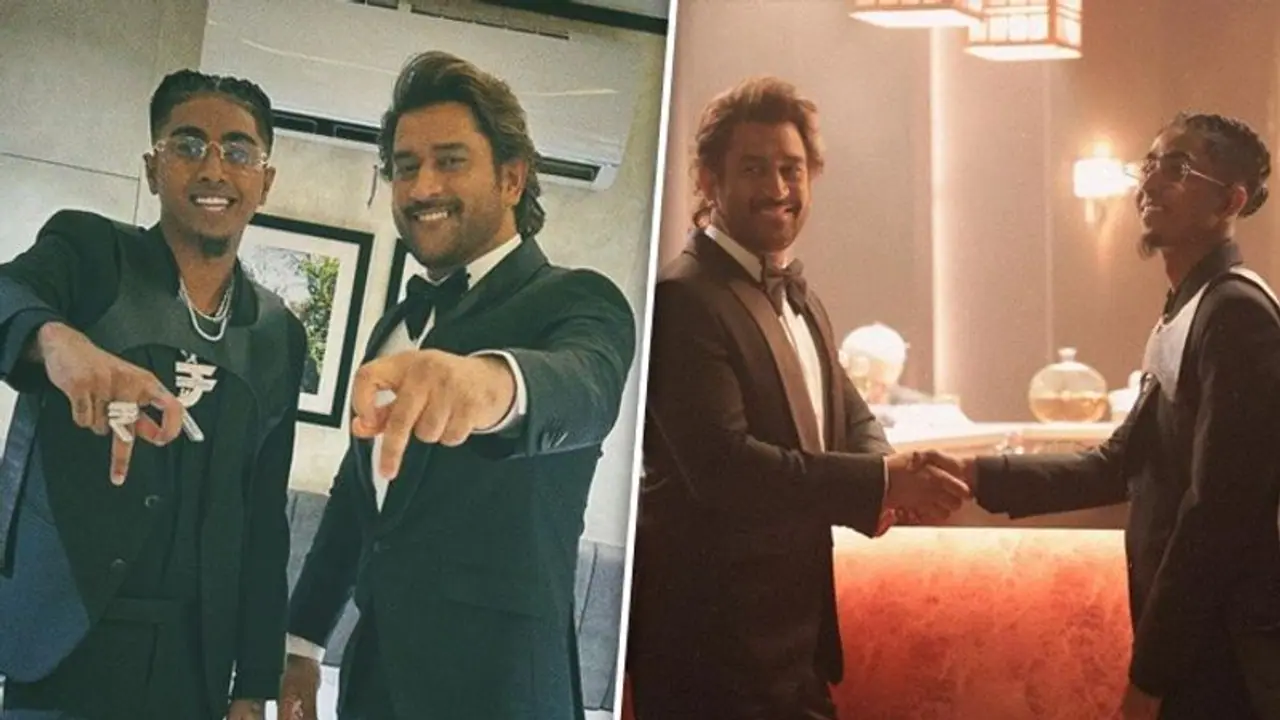MC Stan and cricket icon M.S. Dhoni collaborate on an exciting venture, delighting fans with shared pictures