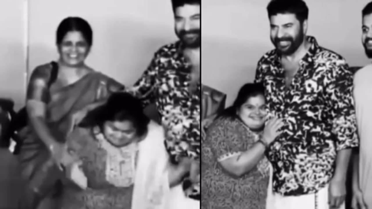 'ഇതാണ് മ്മ്ടെ മമ്മൂക്ക'; മമ്മൂട്ടിയെ കണ്ട് തുള്ളിച്ചാടി ആരാധിക, നെഞ്ചോട് ചേർത്ത് മമ്മൂട്ടി വീഡിയോ