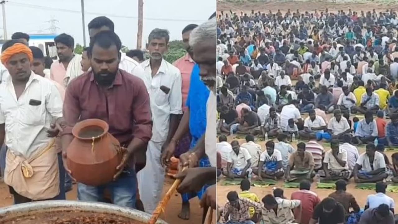 மதுரையில் ஆண்கள் மட்டுமே பங்கேற்ற வினோத திருவிழா; பத்தாயிரம் பேருக்கு பரிமாறப்பட்ட கறி விருந்து