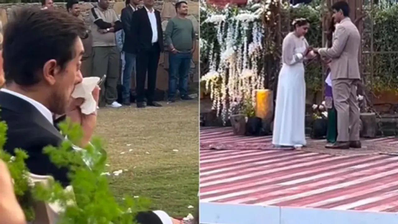 மகளின் திருமணத்தை பார்த்து கண்ணீர் விட்டு அழுத அமீர்கான்.. டான்ஸ் ஆடி மகிழ்வித்த முன்னாள் மனைவி வைரல் வீடியோ