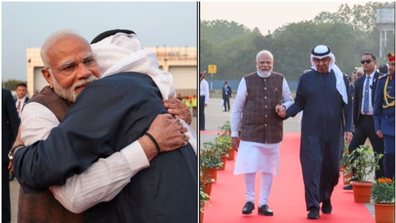 'എന്‍റെ സഹോദരാ, ഇത് അംഗീകാരം'; ഗുജറാത്തിലെത്തിയ യുഎഇ പ്രസിഡൻറ് ശൈഖ് മുഹമ്മദിനെ കെട്ടിപ്പിടിച്ച് മോദി