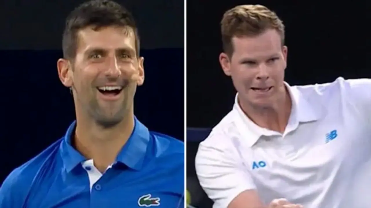 Steve Smith's tennis skills amazes Novak Djokovic in an unforgettable charity showdown (WATCH)