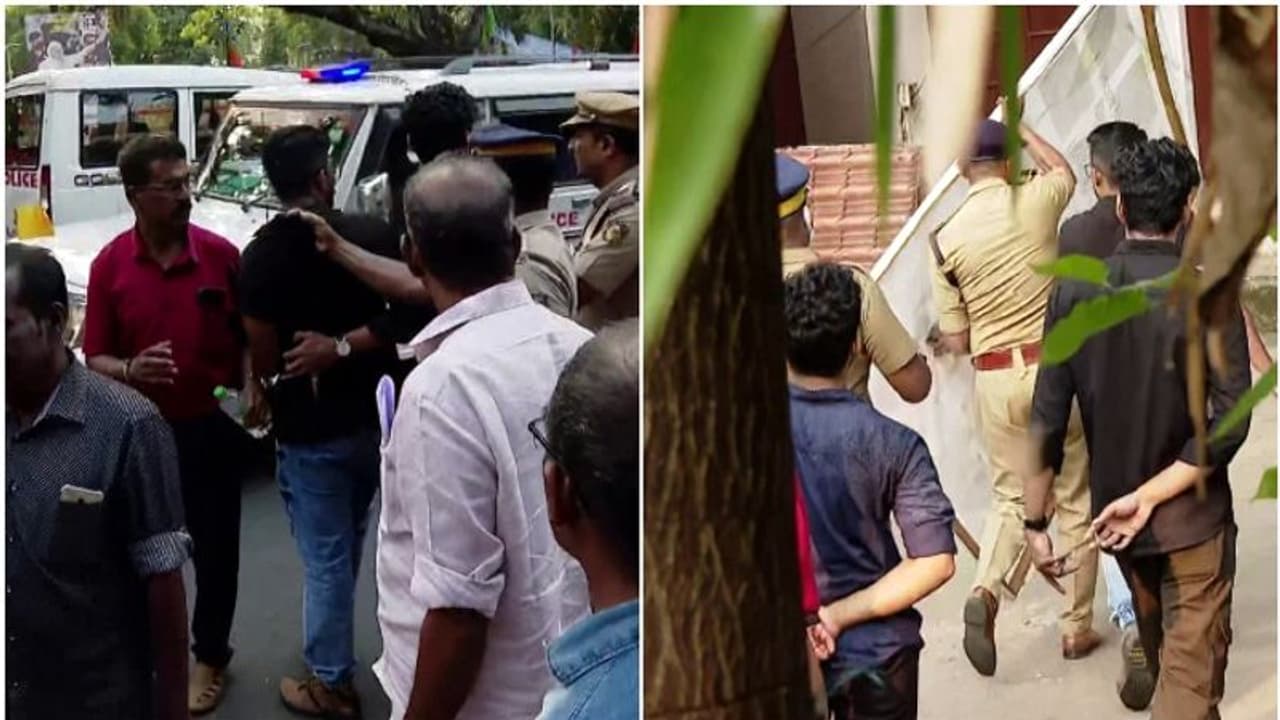 എറണാകുളം ലോ കോളേജിന് മുന്നിൽ മോദിക്കെതിരെ വീണ്ടും ബോർഡ്; കെഎസ്‍യു പ്രവര്‍ത്തകരെ കസ്റ്റഡിയിലെടുത്ത് പൊലീസ്