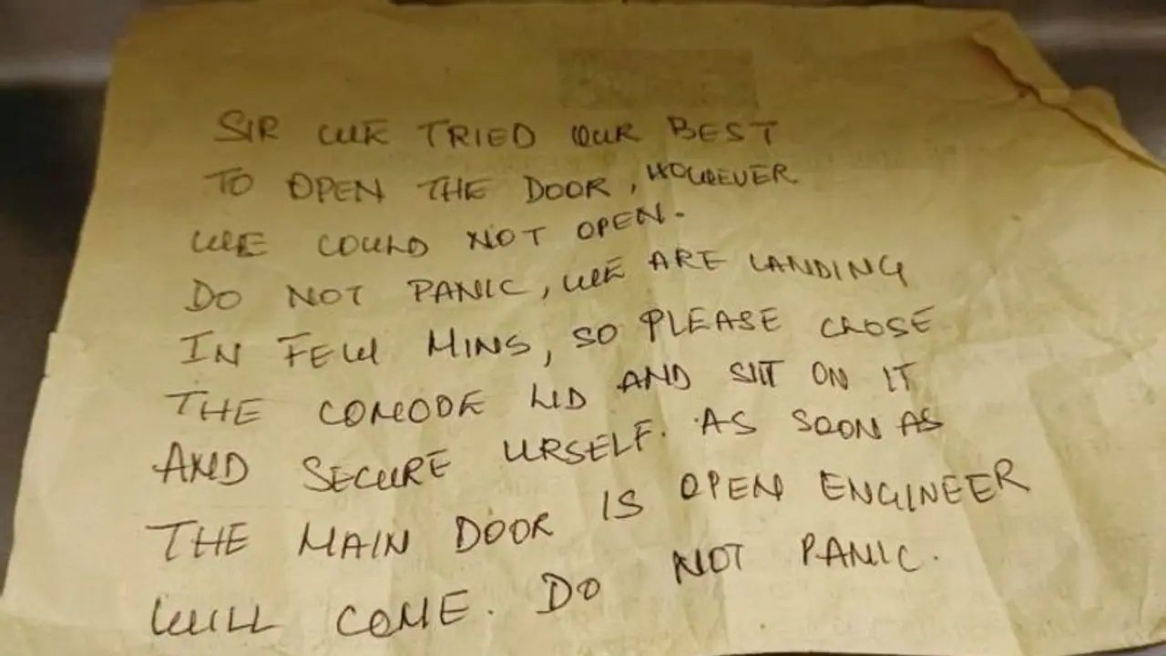 'Do not panic': SpiceJet crew's note to flier trapped in Mumbai Bengaluru plane toilet goes viral