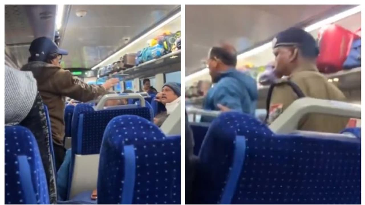 ബാഗ് വയ്ക്കുന്നതിനെ ചൊല്ലി വന്ദേഭാരതില് 'അമ്മാവന്മാരുടെ' വാക്കേറ്റം; വീഡിയോ വൈറല് ! ബാഗ് വയ്ക്കുന്നതിനെ ചൊല്ലി വന്ദേഭാരതില് 'അമ്മാവന്മാരുടെ' വാക്കേറ്റം; വീഡിയോ വൈറല് !