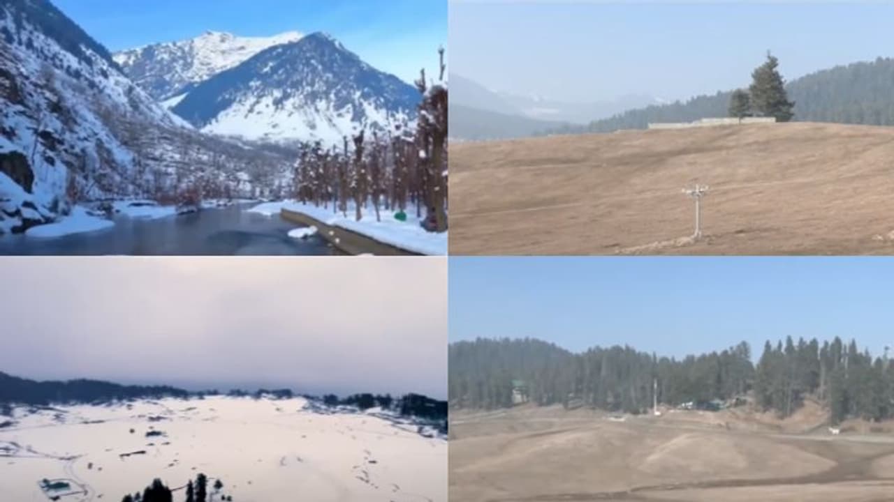 മഞ്ഞില്ല, വെള്ളപ്പട്ടുടുത്ത പുൽമേടുകളും മലനിരകളുമില്ല, ഗുൽമാർഗ് ഇന്ന് ഊഷരഭൂമി; ടൂറിസം മേഖലയ്ക്ക് തിരിച്ചടി മഞ്ഞില്ല, വെള്ളപ്പട്ടുടുത്ത പുൽമേടുകളും മലനിരകളുമില്ല, ഗുൽമാർഗ് ഇന്ന് ഊഷരഭൂമി; ടൂറിസം മേഖലയ്ക്ക് തിരിച്ചടി