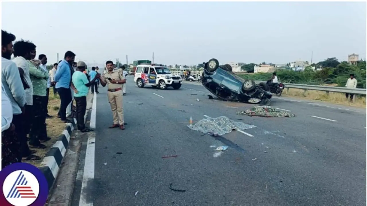 தேசிய நெடுஞ்சாலையில் கட்டுப்பாட்டை இழந்து எதிர் திசையில் பாய்ந்த கார்; 3 பேர் பலி