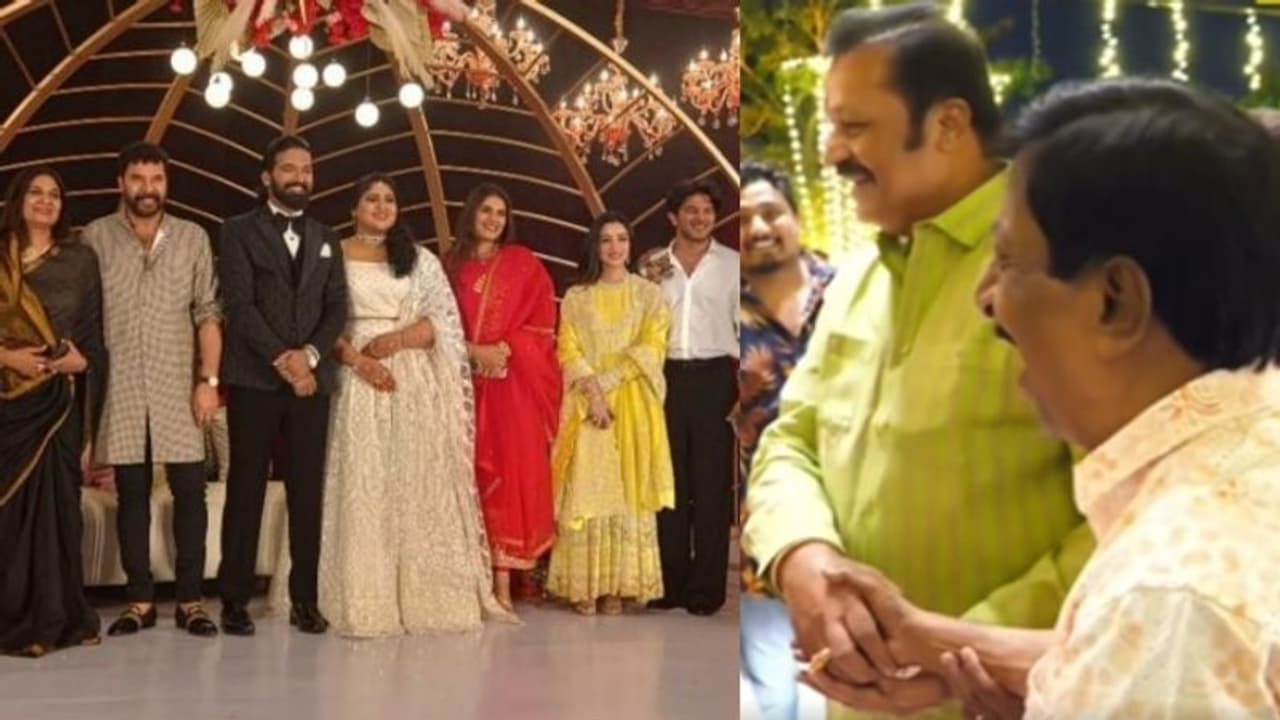 ഭാ​ഗ്യയുടെ വിവാഹ സൽക്കാരം; ശ്രീനിവാസനെ കണ്ട് മനംനിറ‍ഞ്ഞ് സുരേഷ് ​ഗോപി, ഒപ്പം മമ്മൂട്ടിയും കുടുംബവും 