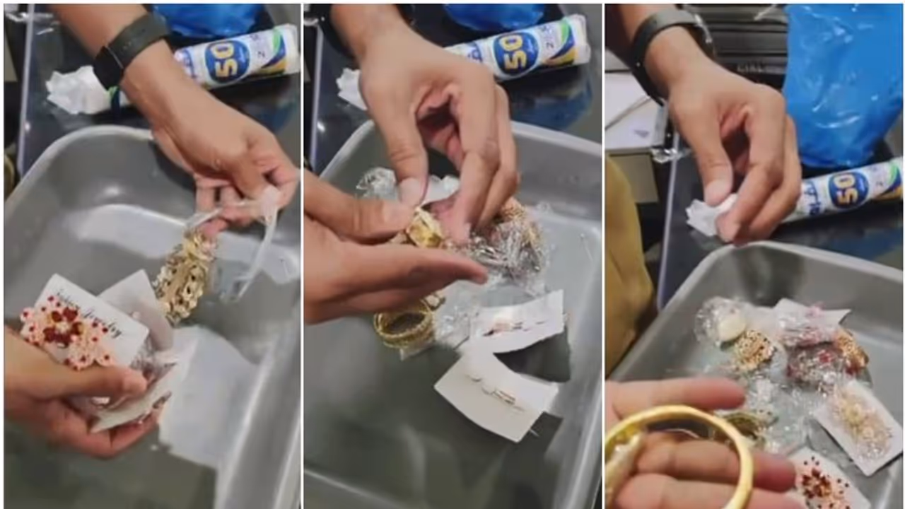 ദോഹയിൽ നിന്നും കുടുംബമായെത്തി; സ്വർണ കള്ളക്കടത്ത് നടത്തിയ ദമ്പതികൾ പിടിയിൽ, സ്വര്ണ്ണം ഒളിപ്പിച്ചത് കുപ്പിവളകൾ ദോഹയിൽ നിന്നും കുടുംബമായെത്തി; സ്വർണ കള്ളക്കടത്ത് നടത്തിയ ദമ്പതികൾ പിടിയിൽ, സ്വര്ണ്ണം ഒളിപ്പിച്ചത് കുപ്പിവളകൾ