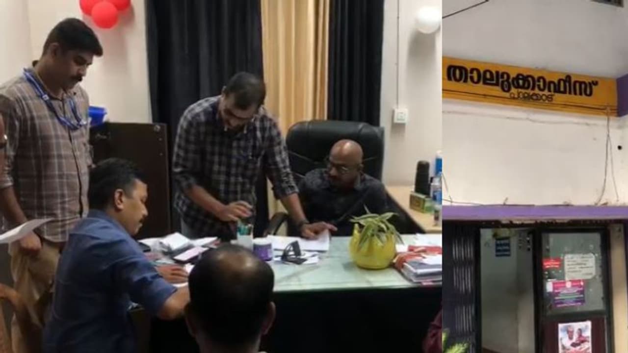 'ഹൈക്കോടതി ഉത്തരവൊക്കെ എന്ത്! ഒപ്പിന് അരലക്ഷം നിര്ബന്ധം', പാലക്കാട്ടെ തഹസീൽദാരുടെ കൊമ്പൊടിച്ച് വിജിലൻസ് 'ഹൈക്കോടതി ഉത്തരവൊക്കെ എന്ത്! ഒപ്പിന് അരലക്ഷം നിര്ബന്ധം', പാലക്കാട്ടെ തഹസീൽദാരുടെ കൊമ്പൊടിച്ച് വിജിലൻസ്