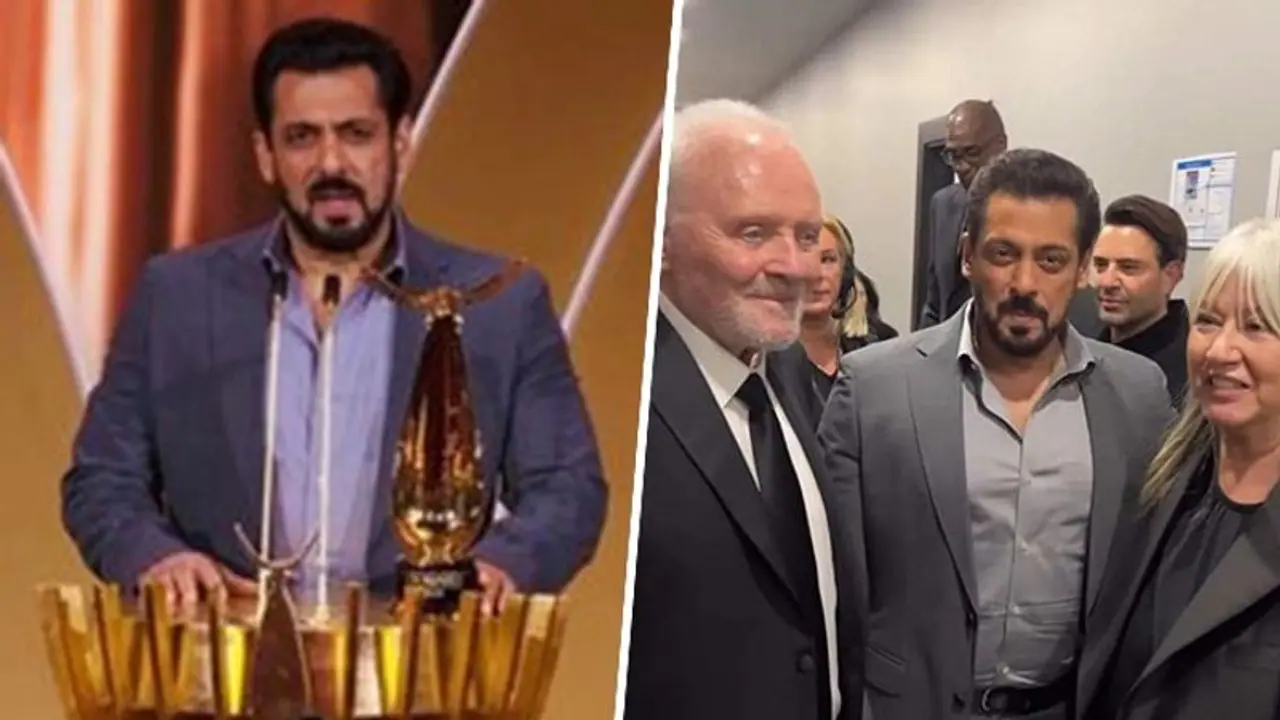 Photos: Salman Khan at Joy Wards: Tiger star poses with Hollywood actor Anthony Hopkins 