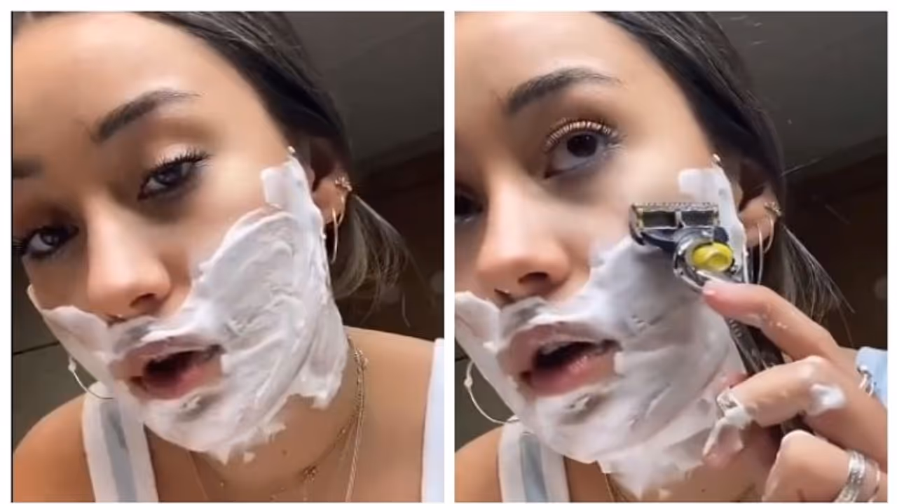 മുഖം ഷേവ് ചെയ്യുന്ന യുവതിയുടെ വീഡിയോ വൈറല്; ചേരി തിരിഞ്ഞ് സോഷ്യല് മീഡിയ ! മുഖം ഷേവ് ചെയ്യുന്ന യുവതിയുടെ വീഡിയോ വൈറല്; ചേരി തിരിഞ്ഞ് സോഷ്യല് മീഡിയ !