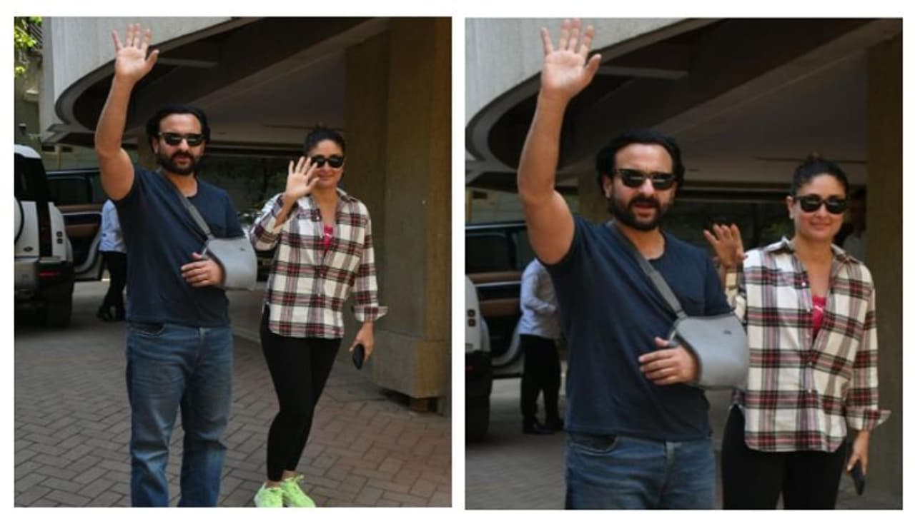 WATCH Saif Ali Khan gets discharged from hospital post tricep surgery; poses with Kareena Kapoor WATCH Saif Ali Khan gets discharged from hospital post tricep surgery; poses with Kareena Kapoor