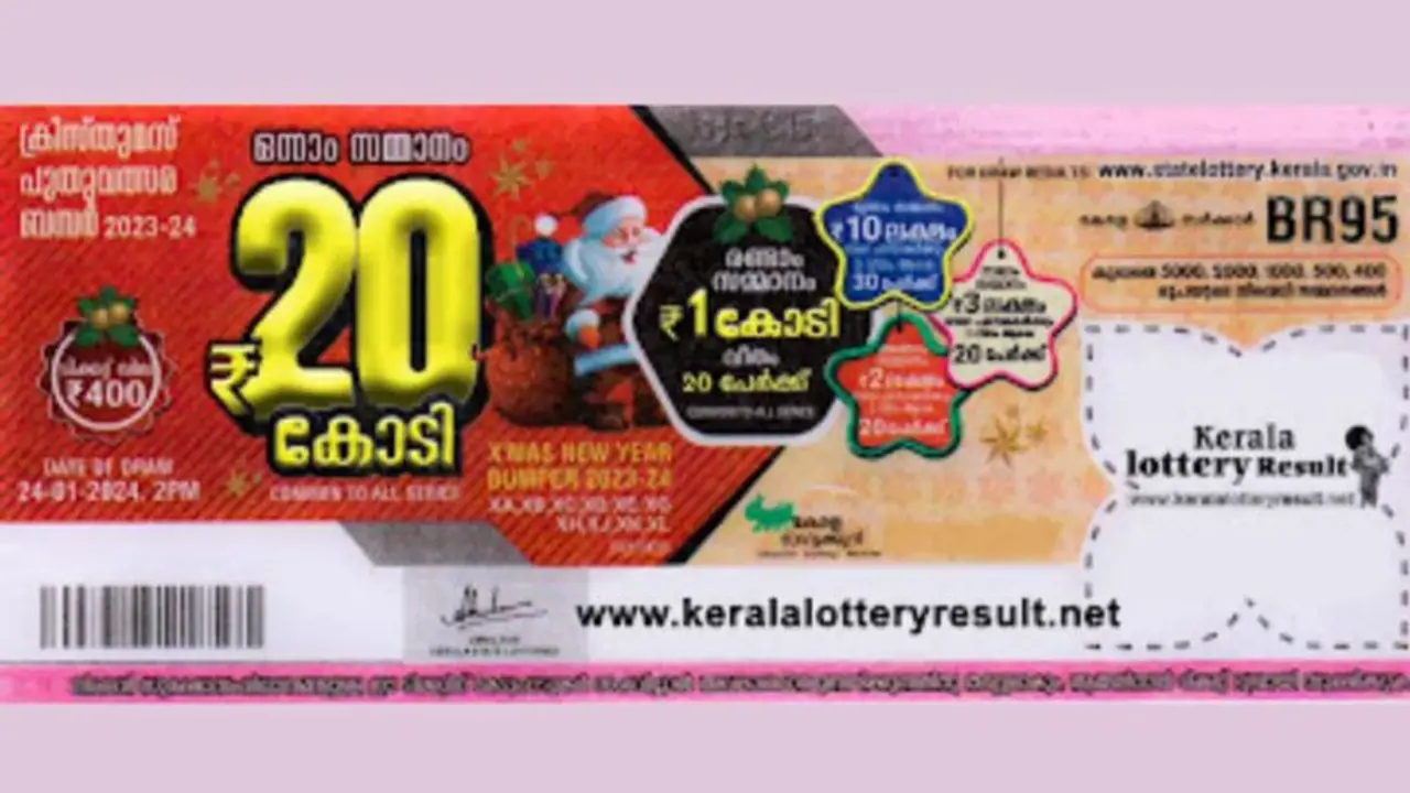 Kerala Lottery Christmas New Year Bumper BR 95 Results 24 January 2024: Here's the winner of Rs 20 crore