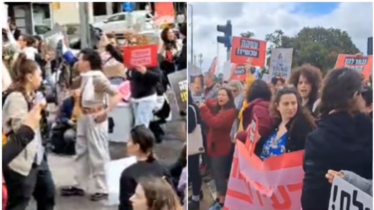 ബന്ദികളെ മോചിപ്പിക്കാൻ ഉടനടി കരാർ വേണം; ഇസ്രയേലിൽ ആഭ്യന്തര പ്രതിഷേധം, തെരുവിലിറങ്ങി സ്ത്രീകൾ ബന്ദികളെ മോചിപ്പിക്കാൻ ഉടനടി കരാർ വേണം; ഇസ്രയേലിൽ ആഭ്യന്തര പ്രതിഷേധം, തെരുവിലിറങ്ങി സ്ത്രീകൾ