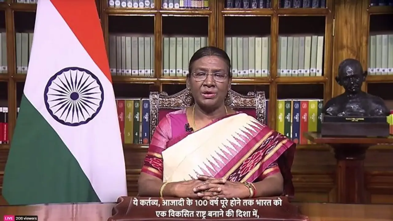 ರಾಷ್ಟ್ರಪತಿ ಗಣರಾಜ್ಯೋತ್ಸವದ ಭಾಷಣ; ಇಸ್ರೋ ಯೋಜನೆ, ರಾಮ ಮಂದಿರ ಕಾರ್ಯ ಶ್ಲಾಘಿಸಿದ ದ್ರೌಪದಿ ಮುರ್ಮು! ರಾಷ್ಟ್ರಪತಿ ಗಣರಾಜ್ಯೋತ್ಸವದ ಭಾಷಣ; ಇಸ್ರೋ ಯೋಜನೆ, ರಾಮ ಮಂದಿರ ಕಾರ್ಯ ಶ್ಲಾಘಿಸಿದ ದ್ರೌಪದಿ ಮುರ್ಮು!