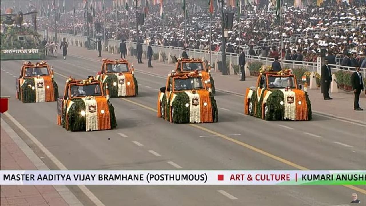 Republic Day 2024: PM's Rashtriya Bal Puraskar honorees impress crowd in jeep rally Republic Day 2024: PM's Rashtriya Bal Puraskar honorees impress crowd in jeep rally