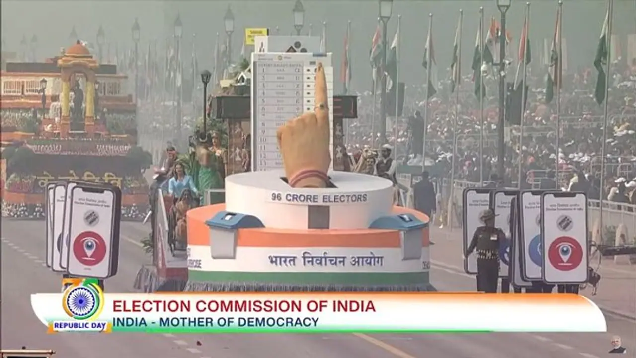 Republic Day 2024: EC's tableau takes center stage, highlights Bharat's role as 'Mother of Democracy' (WATCH) Republic Day 2024: EC's tableau takes center stage, highlights Bharat's role as 'Mother of Democracy' (WATCH)