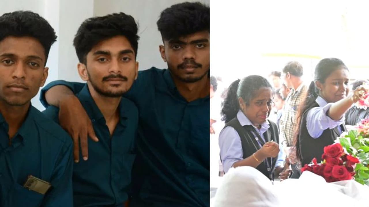 ചേതനയറ്റ് സഹപാഠികള്‍, വിതുമ്പി ക്രൈസ്റ്റ് കോളേജ്; സുഹൃത്തുകളെ യാത്രയാക്കാന്‍ നിറകണ്ണുകളോടെ സൂരജും