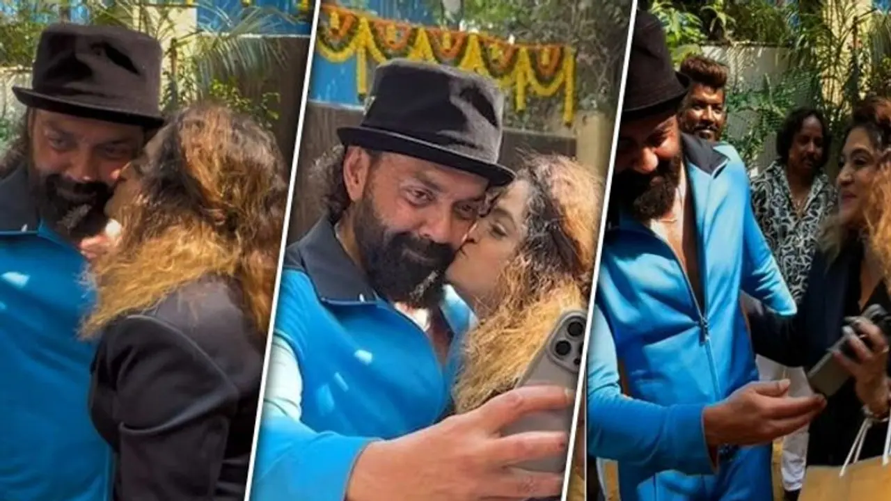 Viral Video: Bobby Deol gets a KISS from female fan while taking selfies; Animal star left surprised Viral Video: Bobby Deol gets a KISS from female fan while taking selfies; Animal star left surprised