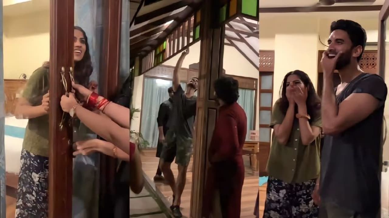 കല്യാണ രാത്രിയിൽ സ്വാസികയ്ക്കും പ്രേമിനും എട്ടിന്റെ പണി കൊടുത്ത് കസിൻസ്; വീഡിയോ