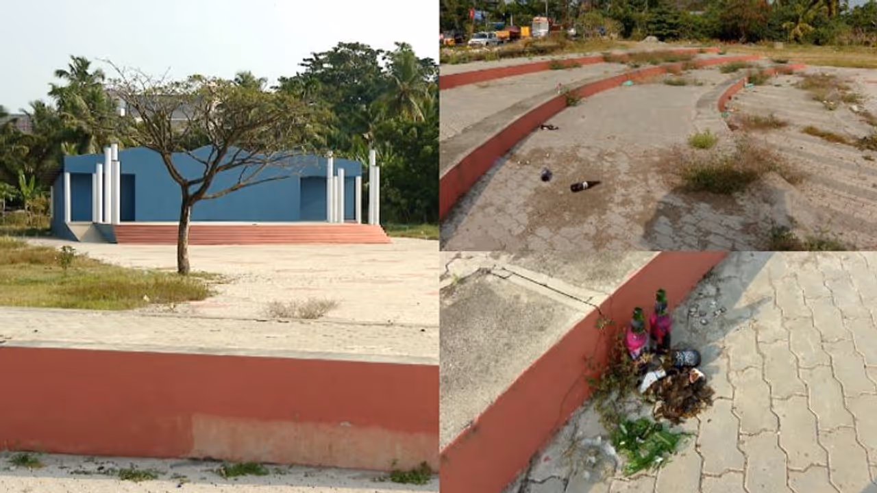 നിർമ്മാണം പൂർത്തിയായത് 90 ശതമാനം, കുമാരനാശാൻ സ്മാരക പാർക്കും ഓപ്പൺ എയർ ഓഡിറ്റോറിയവും സാമൂഹ്യ വിരുദ്ധരുടെ താവളം