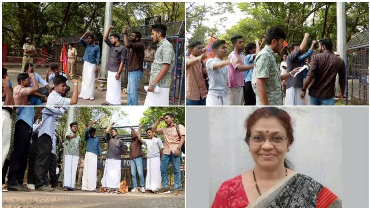 ഗാന്ധിയെ കൊലപ്പെടുത്തിയ രാജ്യദ്രോഹിയാണ് ഗോഡ്സെയെന്ന് എബിവിപി, ചിത്രം കത്തിച്ചു; എൻഐടിക്ക് മുന്നിൽ പ്രതിഷേധം ഗാന്ധിയെ കൊലപ്പെടുത്തിയ രാജ്യദ്രോഹിയാണ് ഗോഡ്സെയെന്ന് എബിവിപി, ചിത്രം കത്തിച്ചു; എൻഐടിക്ക് മുന്നിൽ പ്രതിഷേധം