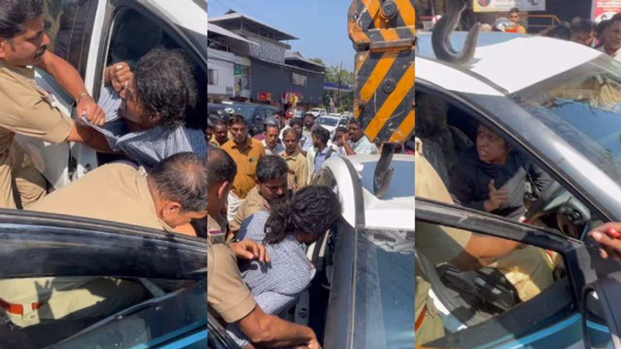 കാറിൽ കുതിച്ച് പാഞ്ഞ് ദമ്പതികൾ, വാഹനങ്ങളെ ഇടിച്ചിട്ടിട്ടും മരണപാച്ചിൽ, ക്രെയിൻ കുറുകെയിട്ട് പിടികൂടി പൊലീസ്! കാറിൽ കുതിച്ച് പാഞ്ഞ് ദമ്പതികൾ, വാഹനങ്ങളെ ഇടിച്ചിട്ടിട്ടും മരണപാച്ചിൽ, ക്രെയിൻ കുറുകെയിട്ട് പിടികൂടി പൊലീസ്!