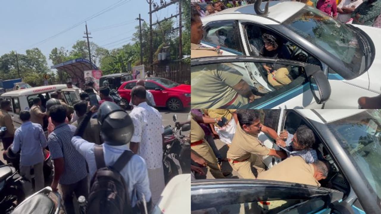 കഞ്ചാവടിച്ച ദമ്പതികള്‍ കാറില്‍ പാഞ്ഞു, വാഹനങ്ങളിൽ തട്ടി, ബലമായി കീഴടക്കി, സ്റ്റേഷന്‍ജാമ്യത്തില്‍ വിട്ടയക്കും