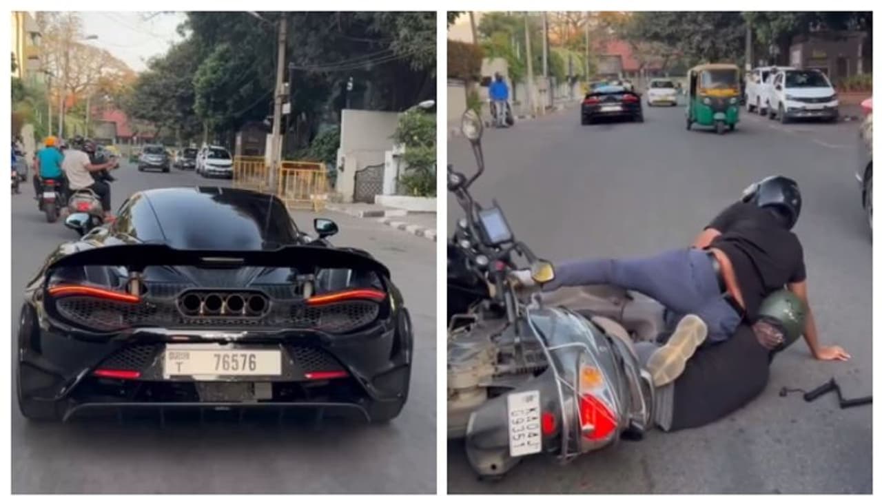 മക്ലാരന്‍ സൂപ്പർ കാറിന്‍റെ വീഡിയോ പകർത്താന്‍ പുറകേ വിട്ടു; ഒടുവിൽ ബെക്കുകളെല്ലാം കൂട്ടിയിടിച്ച് നടുറോഡിൽ !