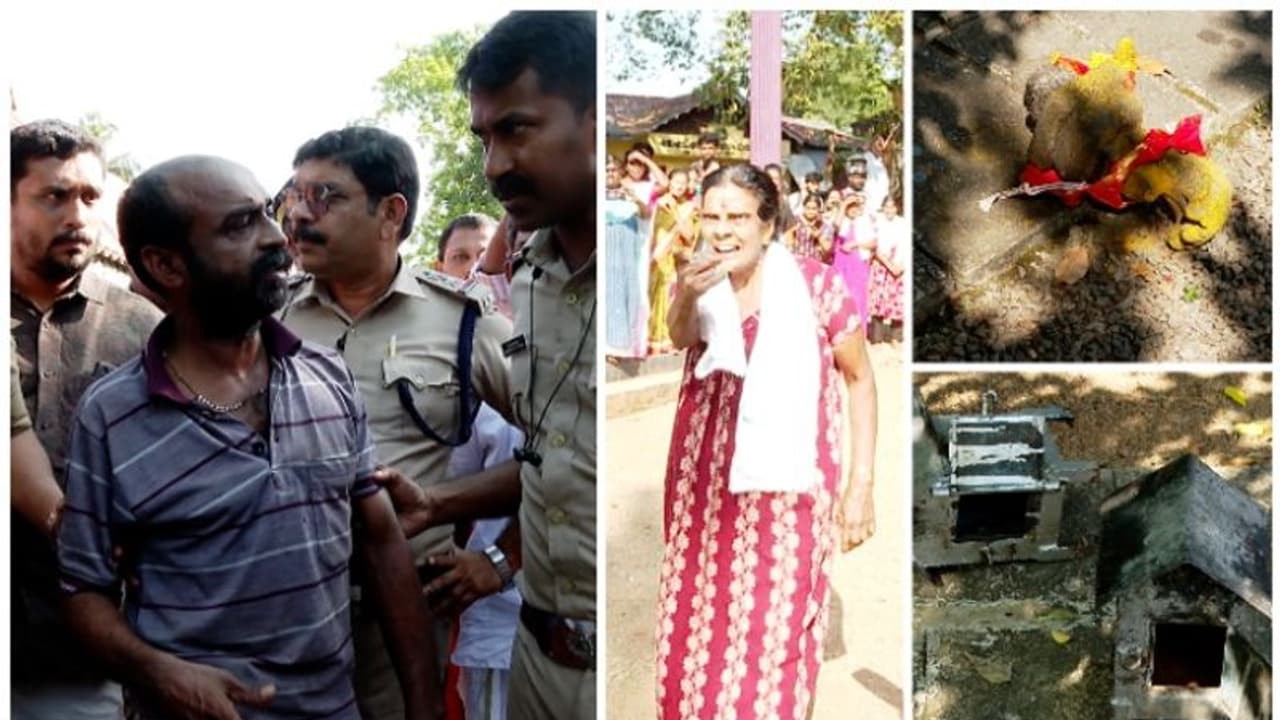 പത്തനംതിട്ടയിൽ ക്ഷേത്രത്തിൽ മോഷ്ടിക്കാൻ കയറി വിഗ്രഹങ്ങള് തച്ചുതകര്ത്തു; പ്രതികളിലൊരാൾ പിടിയിൽ പത്തനംതിട്ടയിൽ ക്ഷേത്രത്തിൽ മോഷ്ടിക്കാൻ കയറി വിഗ്രഹങ്ങള് തച്ചുതകര്ത്തു; പ്രതികളിലൊരാൾ പിടിയിൽ