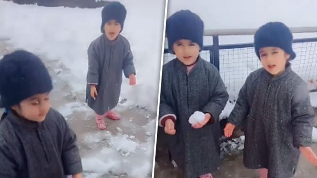 Viral video: 2 little girls enjoys first snowfall in Kashmir; netizens can't keep calm (WATCH)