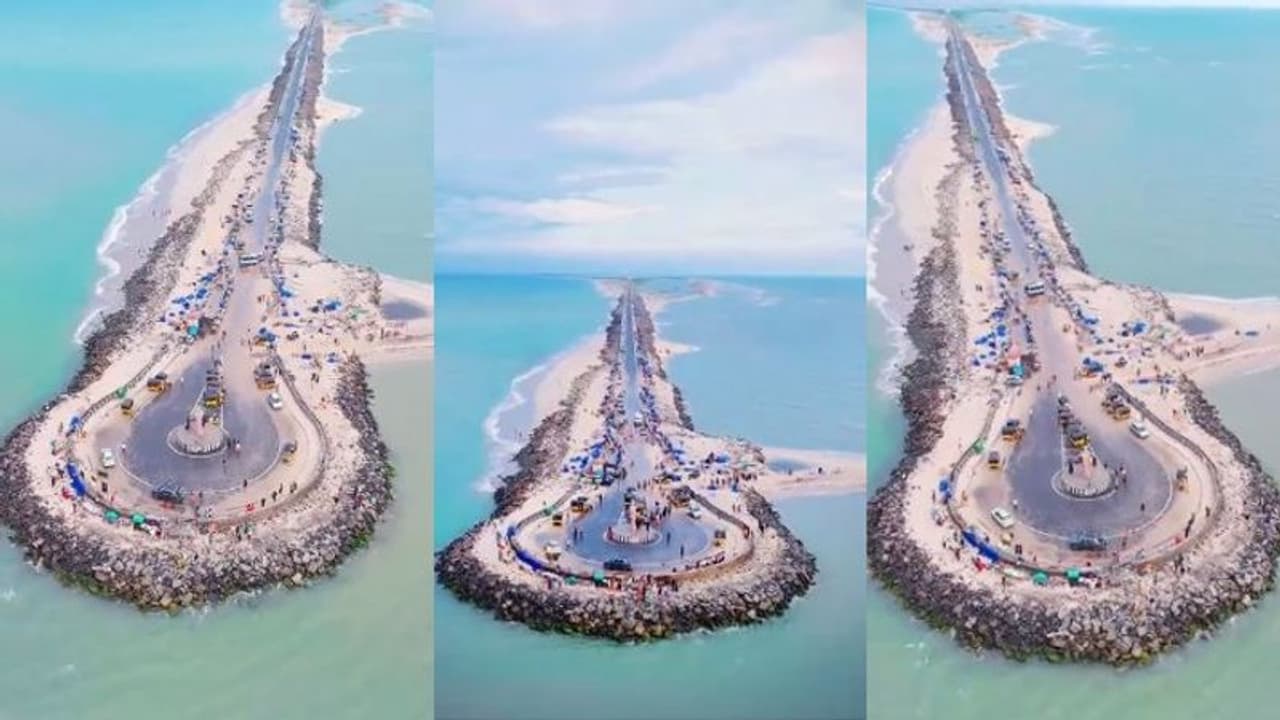 ದಕ್ಷಿಣ ಭಾರತದ ಕೊನೆಯ ರಸ್ತೆ: ಧನುಷ್ಕೋಡಿಯ ವೈಮಾನಿಕ ನೋಟದ ವೀಡಿಯೋ ವೈರಲ್