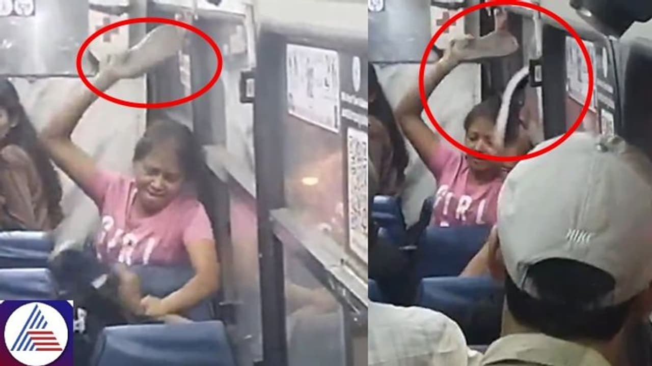 Bengaluru: Women resort to shoe fight for sliding BMTC bus window (WATCH)