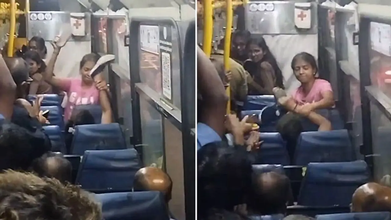 Bengaluru: 2 women commuters slap each other with slippers during ugly fight on bus, video goes viral