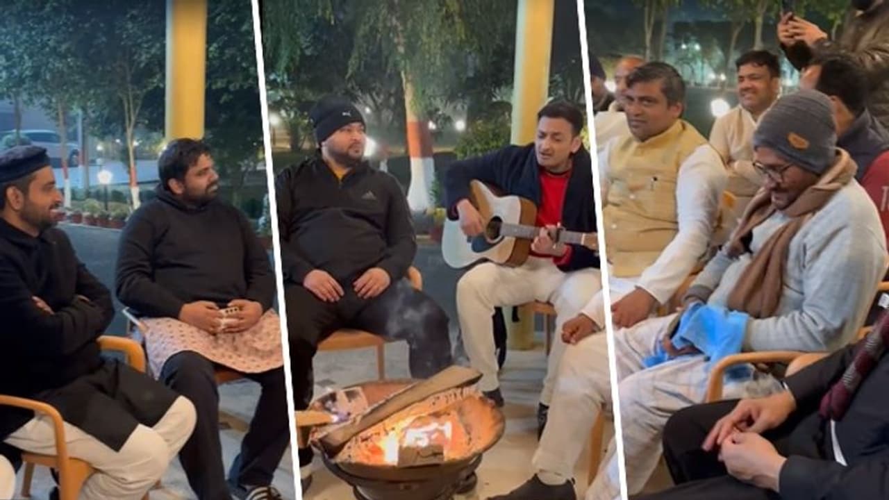 WATCH: RJD leaders sing in pre trust vote gathering at Tejashwi Yadav's residence amid Bihar political turmoil