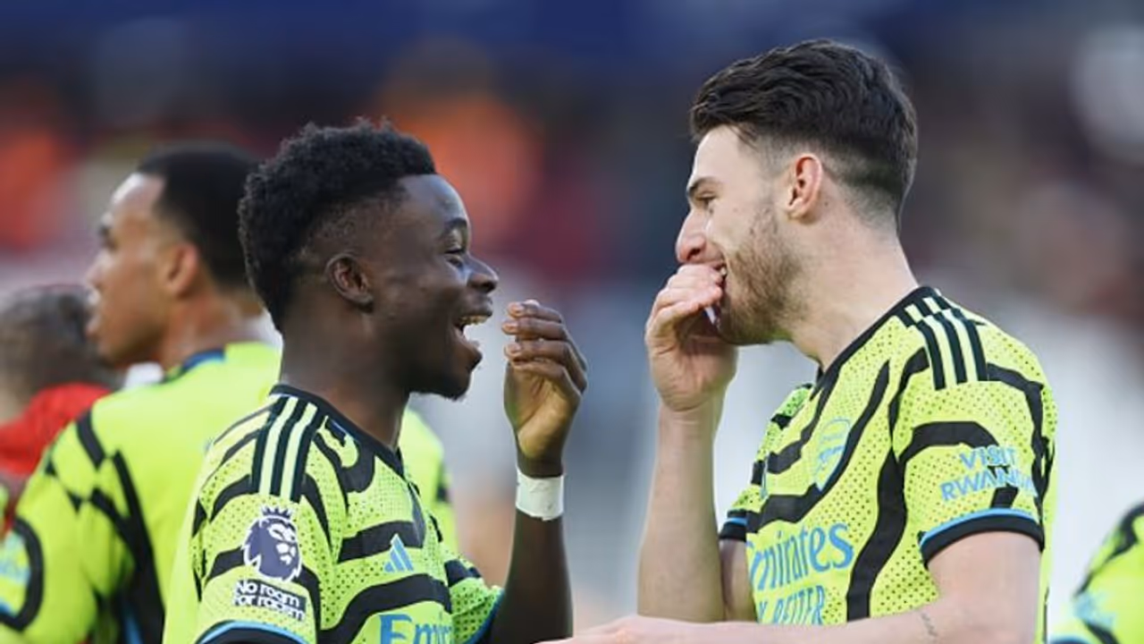 Arsenal hammer West Ham for statement win in EPL title race; Declan Rice, Bukayo Saka shine in 6 0 goalfest Arsenal hammer West Ham for statement win in EPL title race; Declan Rice, Bukayo Saka shine in 6 0 goalfest