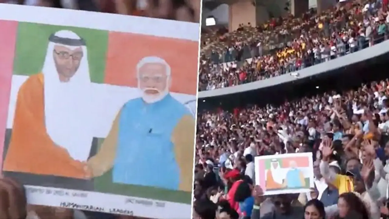 அஹ்லான் மோடி: பிரதமர் மோடி பங்கேற்ற நிகழ்வில் 35,000க்கும் மேற்பட்ட இந்தியர்கள் வந்தே மாதரம் பாடினர்.. அஹ்லான் மோடி: பிரதமர் மோடி பங்கேற்ற நிகழ்வில் 35,000க்கும் மேற்பட்ட இந்தியர்கள் வந்தே மாதரம் பாடினர்..