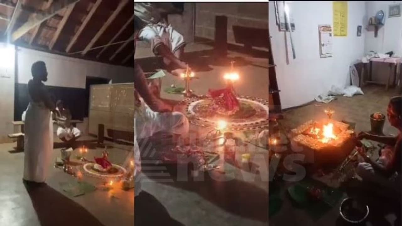 കുറ്റ്യാടി സ്കൂളിലെ പൂജ; തന്റെ അറിവോടെയല്ലെന്ന് സ്കൂൾ ഹെഡ്മിസ്ട്രസ്, 'നിർത്തി വയ്ക്കാൻ ആവശ്യപ്പെട്ടിരുന്നു'