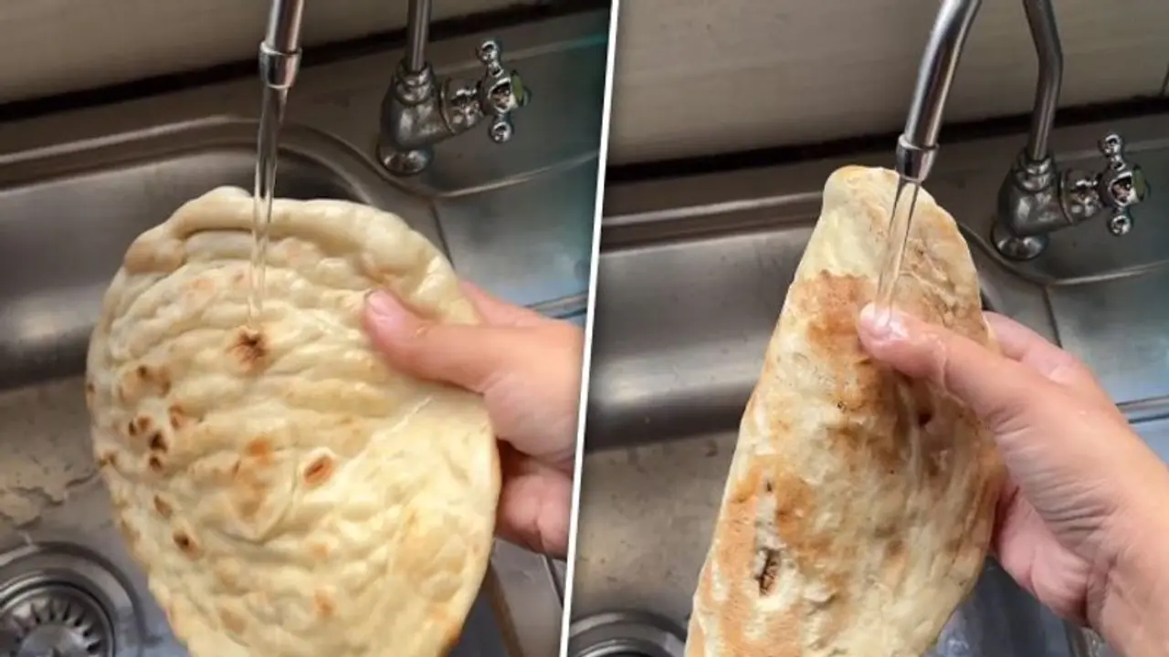 Bizarre! Woman washing left over naan before heating it takes internet by storm; WATCH viral video Bizarre! Woman washing left over naan before heating it takes internet by storm; WATCH viral video