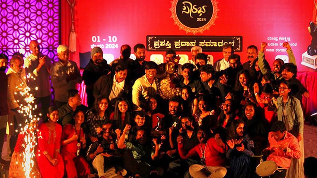 Acharya won the overall championship in "Rangasourabha 2024 Acharya won the overall championship in "Rangasourabha 2024