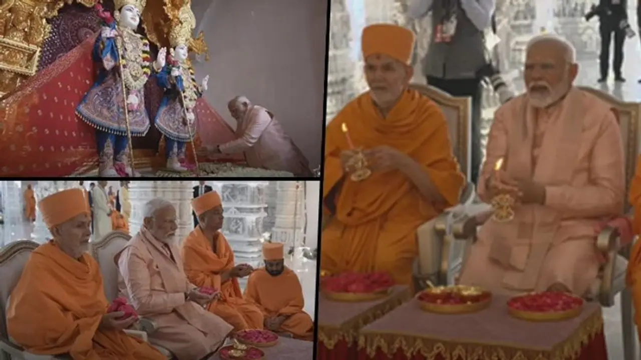 PM Modi performs aarti at BAPS Mandir in Abu Dhabi (WATCH) PM Modi performs aarti at BAPS Mandir in Abu Dhabi (WATCH)