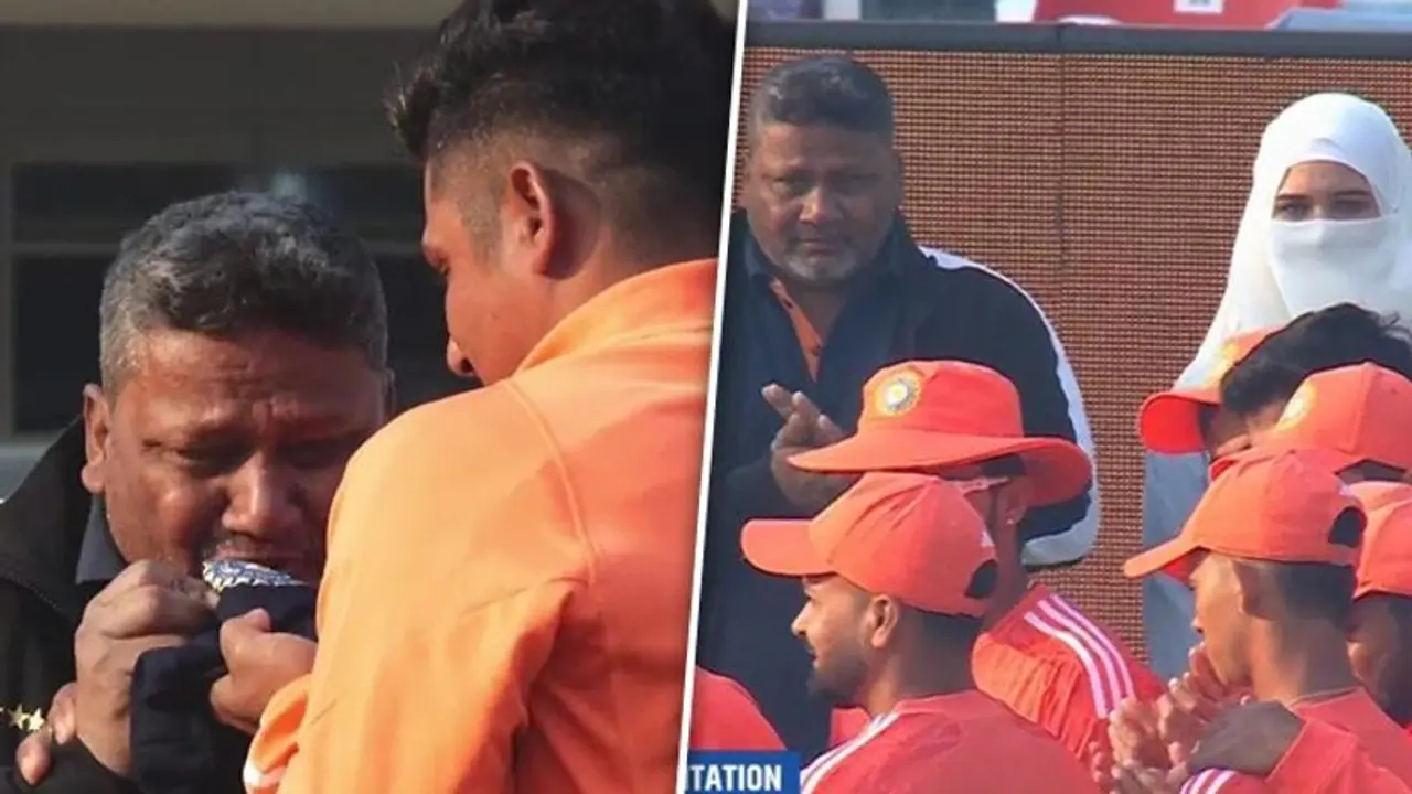 Sarfaraz Khan's emotional Test debut: Father celebrates son's Test cap with tears and kisses (WATCH)