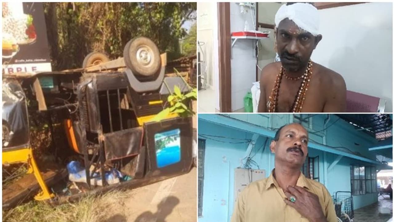 നിലമ്പൂരിൽ കാട്ടുപന്നിക്കൂട്ടം ഇടിച്ച് ഓട്ടോ തലകീഴായി മറിഞ്ഞു; ഓട്ടോ ഡ്രൈവര്‍ക്കും യാത്രക്കാരനും പരിക്ക്