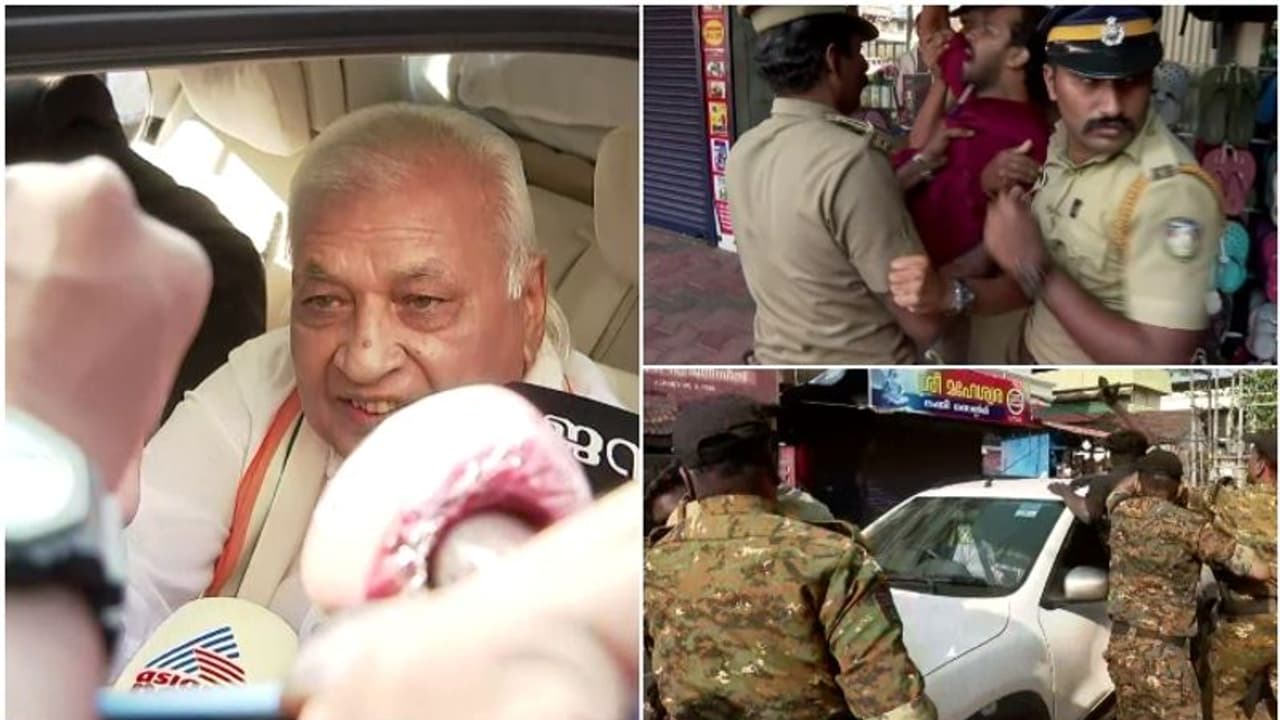 ഗവർണറെ തടഞ്ഞ് എസ്എഫ്ഐ, 'കരിങ്കൊടി കാണിക്കേണ്ട, ഇറങ്ങി വരാം', ഇരിങ്ങാലക്കുടയില് പ്രതിഷേധക്കാരോട് ഗവർണർ ഗവർണറെ തടഞ്ഞ് എസ്എഫ്ഐ, 'കരിങ്കൊടി കാണിക്കേണ്ട, ഇറങ്ങി വരാം', ഇരിങ്ങാലക്കുടയില് പ്രതിഷേധക്കാരോട് ഗവർണർ